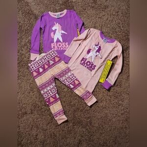 Unicorn Pajama Set with Floss Design